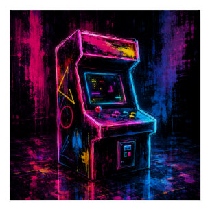 Vintage Neon Arcade Poster