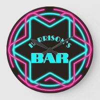 Vintage Neon Bar Wall Clock