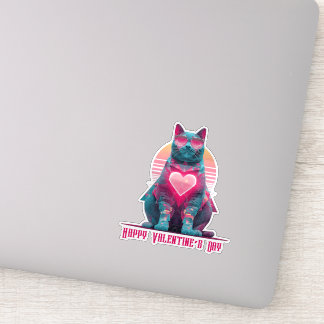 Vintage Neon Cat Valentine`s Day 