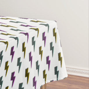 Vintage Neon Lightning Bolt Pattern Tablecloth