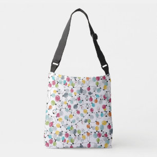 Vintage Neon Penguin Christmas Balloons Crossbody Bag