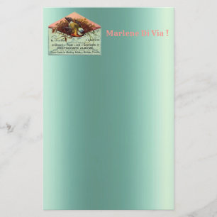 Vintage nesting bird stationery