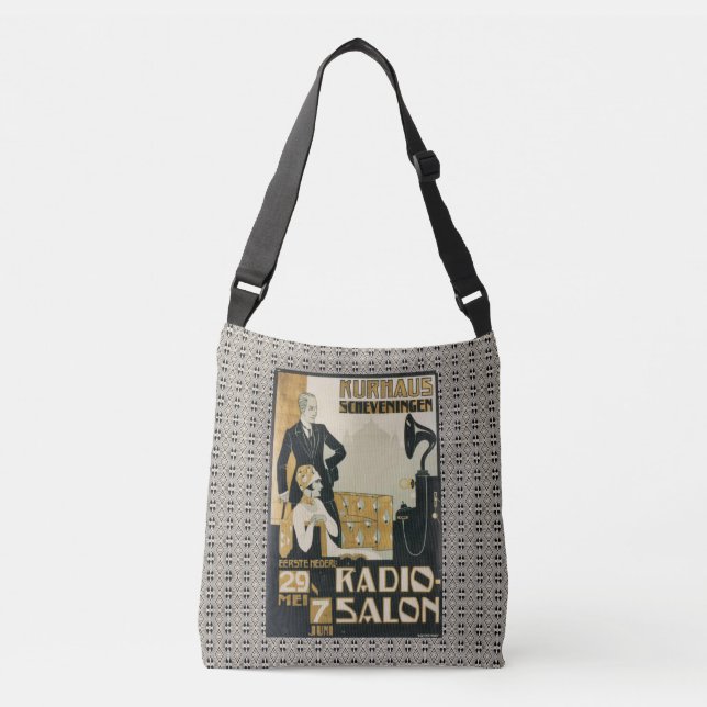 Vintage Netherlands 1920s Radio Salon  Crossbody Bag (Front)