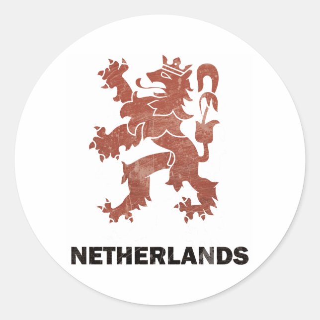 Vintage Netherlands Classic Round Sticker (Front)