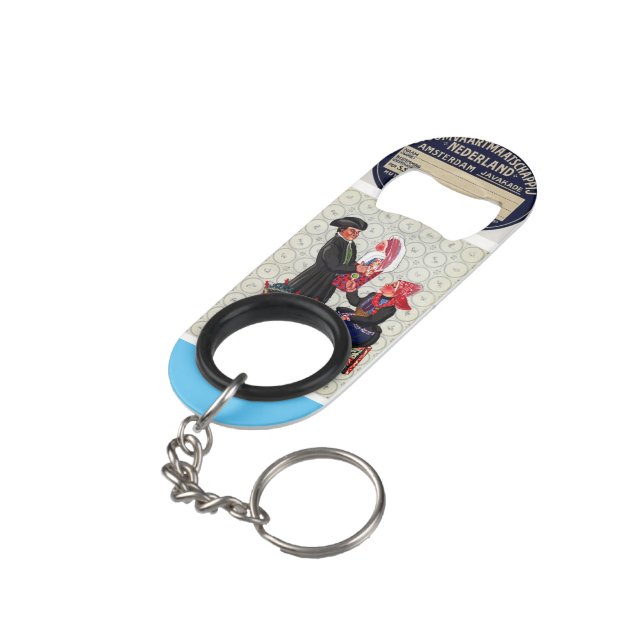 "Vintage Netherlands" Keychain Bottle Opener (Back Angled)