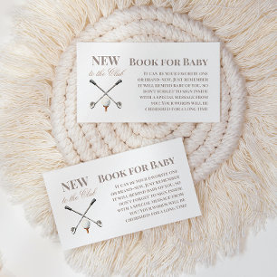 Vintage Neutral Beige Golf Book for Baby Shower Enclosure Card