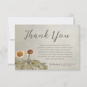 Vintage Neutral Floral Funeral Thank You Card