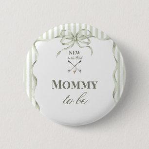 Vintage Neutral New to the Club Golf Baby Shower 2 Inch Round Button