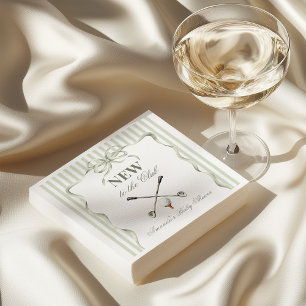 Vintage Neutral New to the Club Golf Baby Shower Napkin