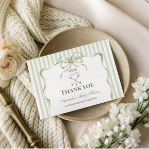 Vintage Neutral New to the Club Golf Baby Shower Thank You Card