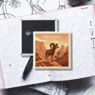 Vintage Nevada 2 Inch Square Button
