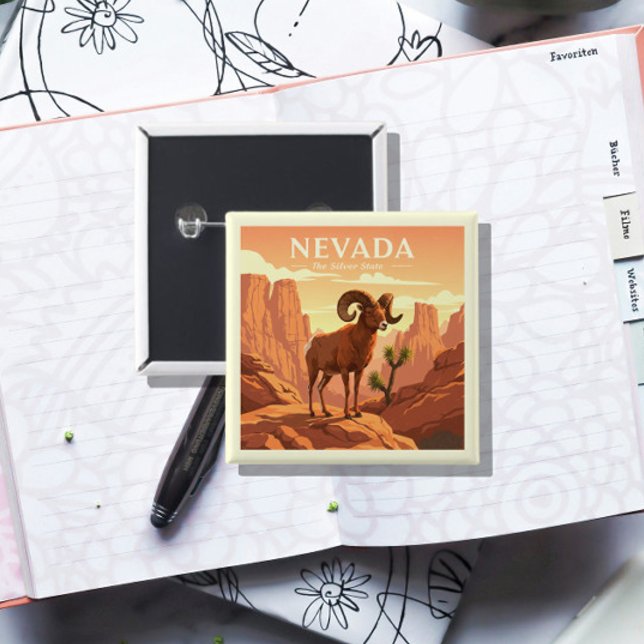  Vintage Nevada 2 Inch Square Button (Creator Uploaded)