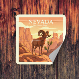 Vintage Nevada Square Sticker