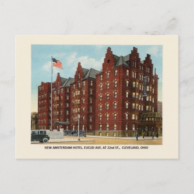 Vintage New Amsterdam Hotel Cleveland OH Postcard (Front)