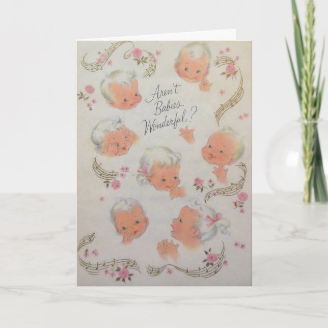 Vintage New Baby Arrival Card (Front)