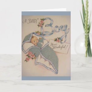 Vintage New Baby Boy Greeting Card