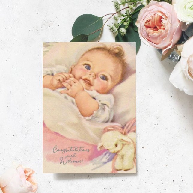 Vintage New Baby Congratulations Card (Creator Uploaded)