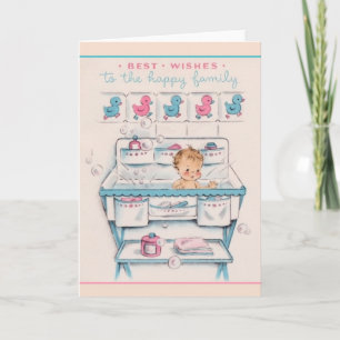 Vintage New Baby Greeting Card