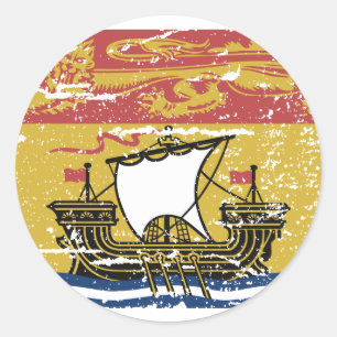 Vintage NEW BRUNSWICK Flag Classic Round Sticker