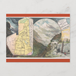 Vintage New Hampshire Map Postcard
