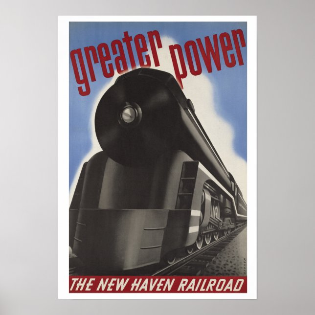 Vintage New Haven Railroad Train Poster (Front)