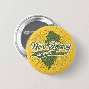 Vintage New Jersey 2 Inch Round Button