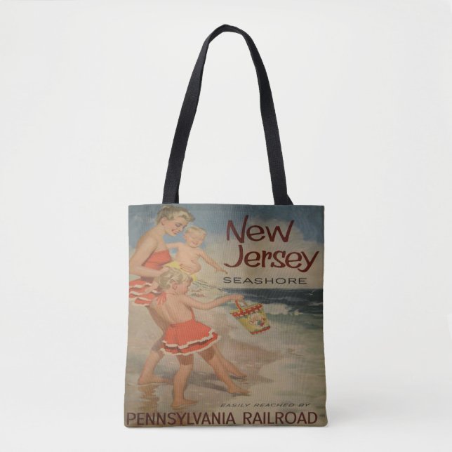 Vintage New Jersey Shore Ocean Beach Tote (Front)