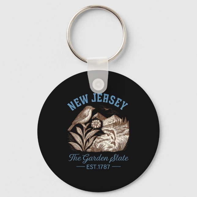 Vintage New Jersey The Garden State  Keychain (Front)