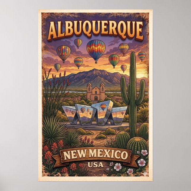Vintage New Mexico Balloon Poster (Front)