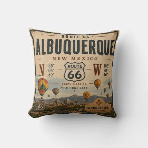 Vintage New Mexico Highway Decor Throw Pillow