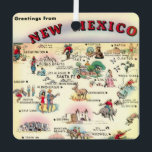 Vintage New Mexico Map Ornament<br><div class="desc">A vintage postcard map of New Mexico repurposed on an ornament.</div>