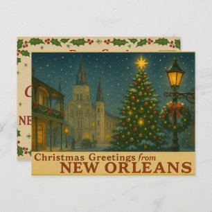 Vintage New Orleans Christmas Postcard