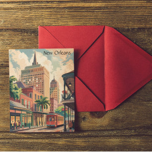 Vintage New Orleans Louisiana Painting Travel  Postcard