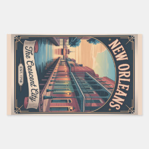 Vintage New Orleans Louisiana Retro Travel Poster Sticker