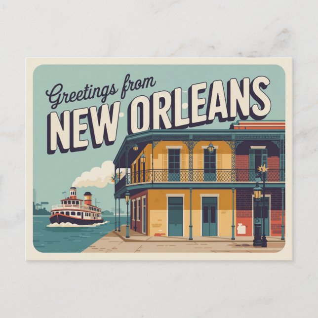 Vintage New Orleans Postcard | Greetings from (Front)