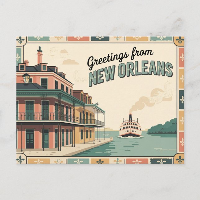 Vintage New Orleans Postcard | Greetings from (Front)