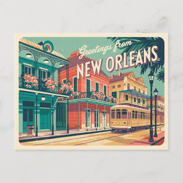 Vintage New Orleans Postcard | Greetings from (Front)