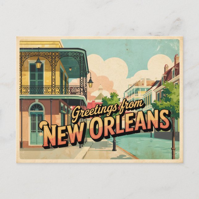 Vintage New Orleans Postcard | Greetings from (Front)