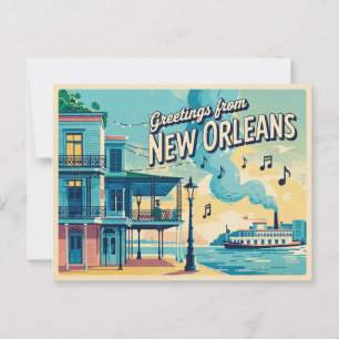 Vintage New Orleans Postcard   Greetings from