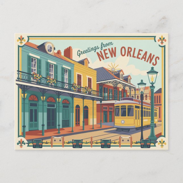 Vintage New Orleans Postcard | Greetings from (Front)