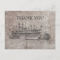 Vintage New Orleans Stern Wheeler Thank You Card