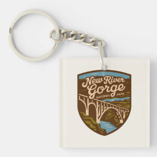 Vintage New River Gorge National Park Keychain