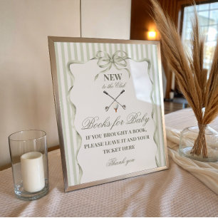 Vintage New to the Club Golf Baby Shower Book Poster