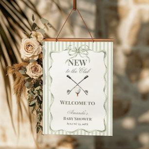 Vintage New to the Club Golf Baby Shower Welcome Poster
