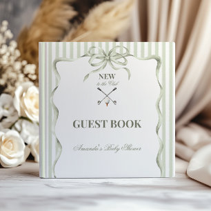 Vintage New to the Club Neutral Golf Baby Shower Guest Book