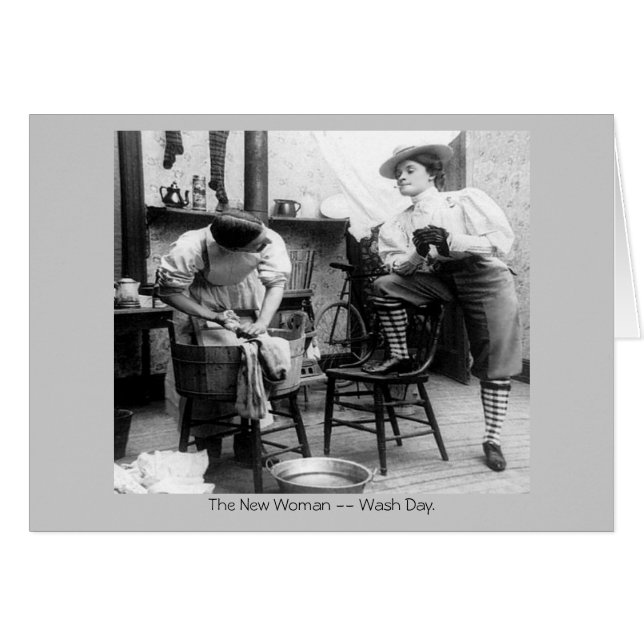 Vintage New Woman Card (Front Horizontal)
