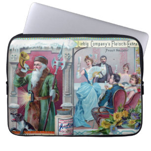 Vintage New Year Celebration: Liebig Advertising Laptop Sleeve