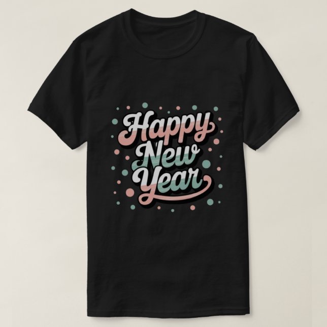 Vintage New Year Cheer T-Shirt (Design Front)