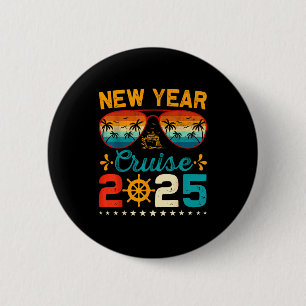 Vintage New Year Cruise 2025 Family Matching Nye C 2 Inch Round Button