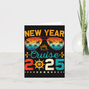 Vintage New Year Cruise 2025 Family Matching Nye C Card